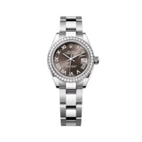 Rolex Lady-Datejust 28mm Ref. 279384RBR-0016 Dark Grey Dial Diamond Bezel Oyster Bracelet