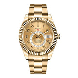 Rolex Sky-Dweller 326938-0002 42mm 18k Yellow Gold Champagne Dial