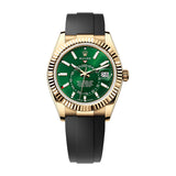 Rolex Sky-Dweller 336238-0004 42mm Yellow Gold Green Dial Oysterflex