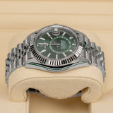 Rolex Sky-Dweller 336934-0002 42mm White Rolesor Green Dial Jubilee Bracelet