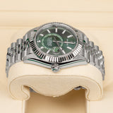 Rolex Sky-Dweller 336934-0002 42mm White Rolesor Green Dial Jubilee Bracelet