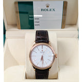 Rolex Cellini Time 50505 White Dial 18kt Everose Gold 39mm Watch
