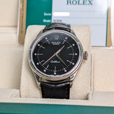 Rolex Cellini 50509 Black Diamond Dial 39mm 18kt White Gold Watch