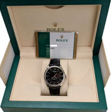 Rolex Cellini 50509 Black Diamond Dial 39mm 18kt White Gold Watch