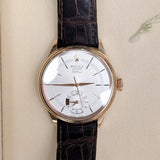 Rolex Cellini Dual Time 50525 39mm 18kt Everose Gold Silver Dial Men's Watch