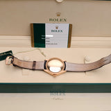Rolex Cellini Dual Time 50525 39mm 18kt Everose Gold Silver Dial Men's Watch