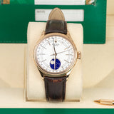 Rolex Cellini Moonphase 50535 White Dial 18kt Everose Gold 39mm Watch