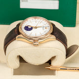 Rolex Cellini Moonphase 50535 White Dial 18kt Everose Gold 39mm Watch