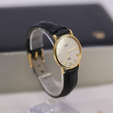 Rolex Cellini 5112/8 32mm 18K Yellow Gold White Roman Dial Black Leather Strap