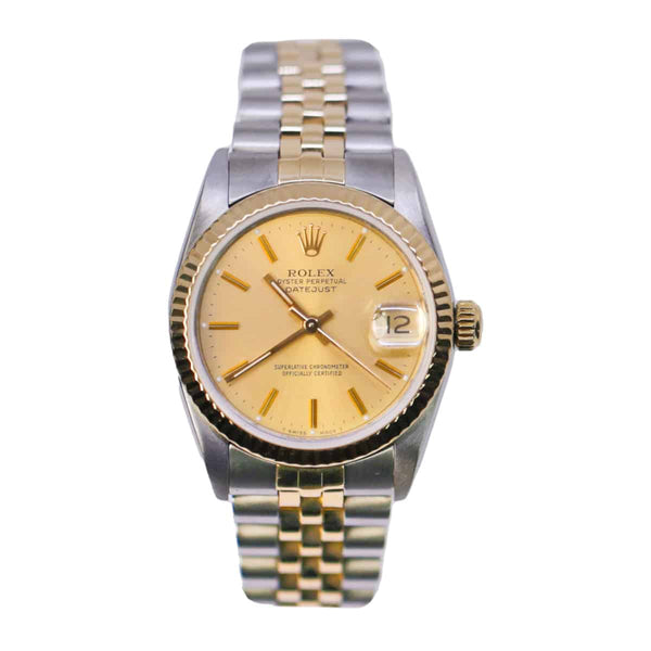 Rolex Datejust 68273 31mm Two-Tone 18k Yellow Gold and Steel Champagne Dial