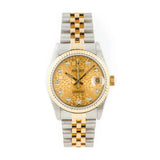 Rolex Datejust 68273 31mm Two-Tone 18k Yellow Gold and Steel Champagne Diamond Dial