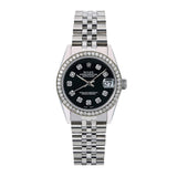 Rolex Datejust 68274 31mm Black Diamond Dial and Diamond Bezel Stainless Steel