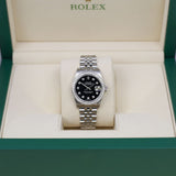 Rolex Datejust 68274 31mm Black Diamond Dial and Diamond Bezel Stainless Steel