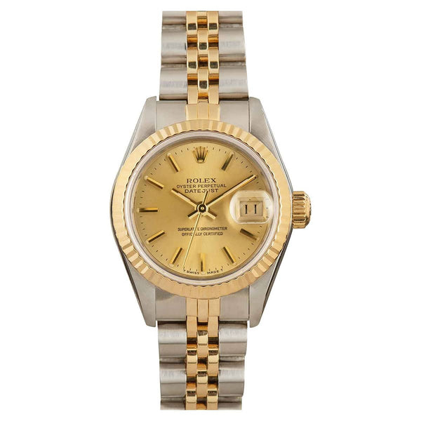 Rolex Lady-Datejust 69173 26mm Two-Tone 18k Yellow Gold and Steel Champagne Dial