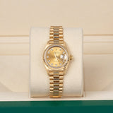 Rolex Lady-Datejust President 69178 26mm 18K Yellow Gold Champagne Diamond Dial