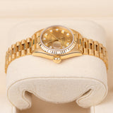 Rolex Lady-Datejust President 69178 26mm 18K Yellow Gold Champagne Diamond Dial