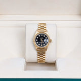 Rolex Lady Datejust 69178 18K Yellow Gold Black Diamond Dial 26mm
