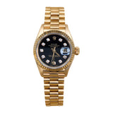 Rolex Lady Datejust 69178 18K Yellow Gold Black Diamond Dial 26mm