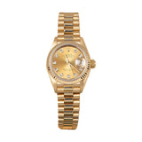 Rolex Lady-Datejust President 69178 26mm 18K Yellow Gold Champagne Diamond Dial