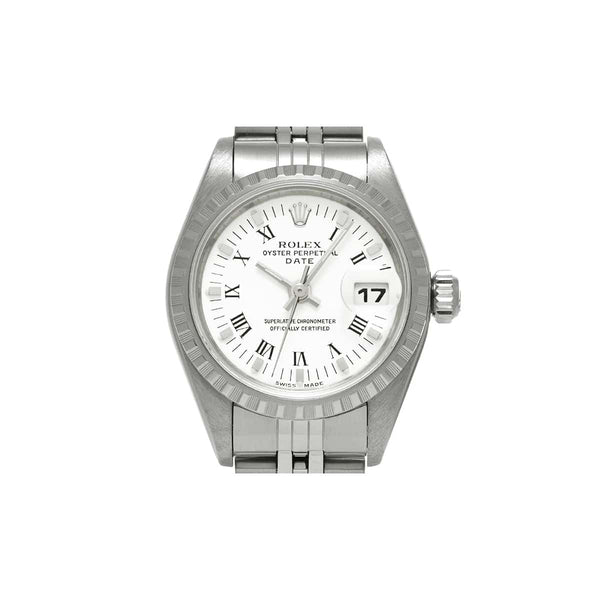 Rolex Oyster Perpetual Ladies Date 79240 White Dial 26mm Stainless Steel Watch