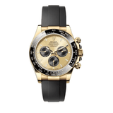 Rolex Cosmograph Daytona 126518LN-0012 "Pikachu" Yellow Gold Black Cerachrom Bezel Champagne Dial Oysterflex