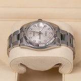 Rolex Datejust 116234 36mm Stainless Steel & 18K White Gold Silver Diamond Dial Oyster Bracelet