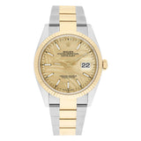 Rolex Datejust 126233-0038 Champagne Palm Dial 36mm Two-Tone Oyster Bracelet
