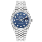 Rolex Datejust 36 126284RBR-0029 Bright Blue Dial Diamond Bezel Jubilee Bracelet Stainless Steel