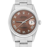 Rolex Datejust 36 Reference 16200 Brown Roman Dial Stainless Steel Oyster Bracelet