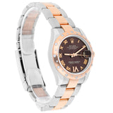 Rolex Ladies Datejust 31mm Reference 178341-0010 Chocolate Dial Diamond Bezel Stainless Steel and 18kt Rose Gold