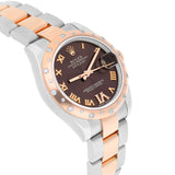Rolex Ladies Datejust 31mm Reference 178341-0010 Chocolate Dial Diamond Bezel Stainless Steel and 18kt Rose Gold
