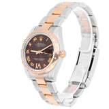 Rolex Ladies Datejust 31mm Reference 178341-0010 Chocolate Dial Diamond Bezel Stainless Steel and 18kt Rose Gold