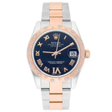 Rolex Datejust 31 Ref. 178341 Dark Blue Dial Diamond Bezel Steel and 18kt Rose Gold Oyster Band