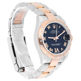 Rolex Datejust 31 Ref. 178341 Dark Blue Dial Diamond Bezel Steel and 18kt Rose Gold Oyster Band