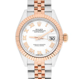 Rolex Lady-Datejust 279171-0021 28mm White Roman Dial Jubilee Bracelet Stainless Steel and Everose Gold