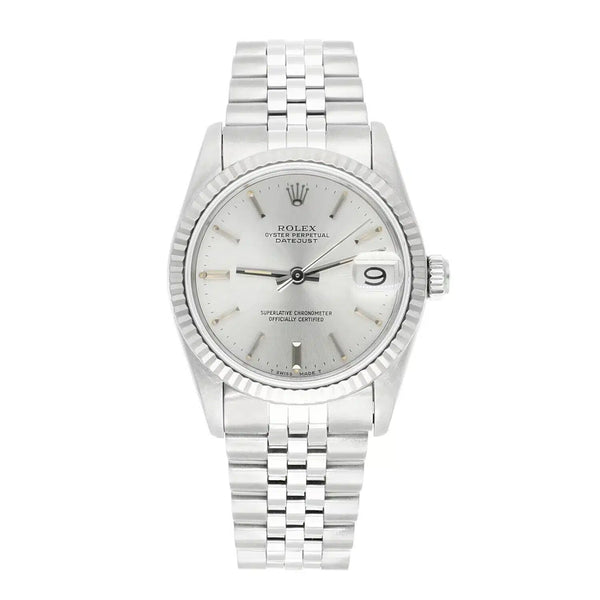Rolex Datejust 31 Reference 68274 Silver Dial Stainless Steel Watch with White Gold Bezel