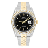 Rolex Datejust 36 Two-Tone 116233 Black Dial Diamond Bezel Jubilee Bracelet