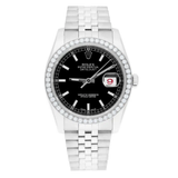 Rolex Datejust 36 Reference 116234 Diamond Bezel Black Index Dial Jubilee Bracelet Watch