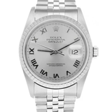 Rolex Datejust 36 Ref. 16220 Stainless Steel Silver Roman Numeral Dial Jubilee Bracelet