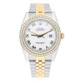 Rolex Datejust 36 116233 Two-Tone Diamond Bezel White Roman Dial Jubilee Bracelet