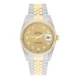 Rolex Datejust 36 Two-Tone Champagne Diamond Dial Jubilee Bracelet Ref. 16233 Circa 1995