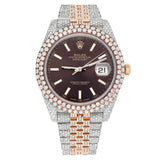 Rolex Datejust 41 126331 Rose Gold and Stainless Steel Diamond-Set Brown Dial Watch