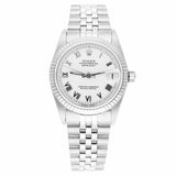Rolex Datejust 68274 31mm White Roman Dial Stainless Steel with White Gold Bezel