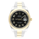 Rolex Datejust II 116333 41mm Two-Tone Oyster Black Arabic Dial with Box and Papers