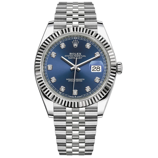 Rolex Datejust 126334-0016 41mm Blue Diamond Dial Jubilee Stainless Steel Watch