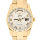 Rolex Day-Date 118238 36mm Yellow Gold Presidential Ivory Pyramid Dial Watch