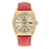Rolex Day-Date 18238 36mm 18K Yellow Gold Fluted Bezel Silver Dial