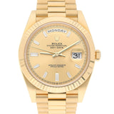 Rolex Day-Date 40 228238-0005 18K Yellow Gold Champagne Diamond Dial President Bracelet