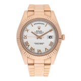 Rolex Day-Date II 218235 Rose Gold 41mm Ivory Dial President Bracelet Box and Papers