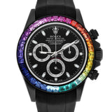 Rolex Cosmograph Daytona 116523 Black PVD/DLC Black Dial Rainbow Bezel Oysterflex Band